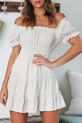 Robes trapèze à épaules dénudées et à fentes unies